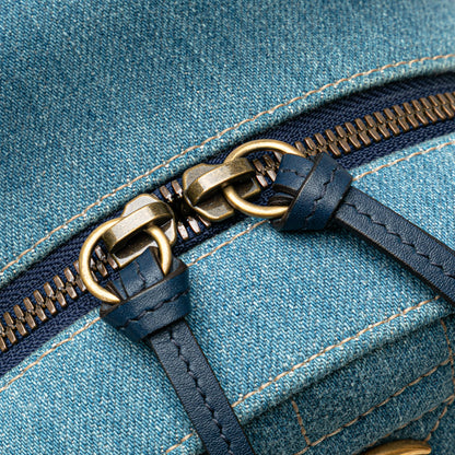 Gucci Small Gg Marmont Pearl Denim Backpack