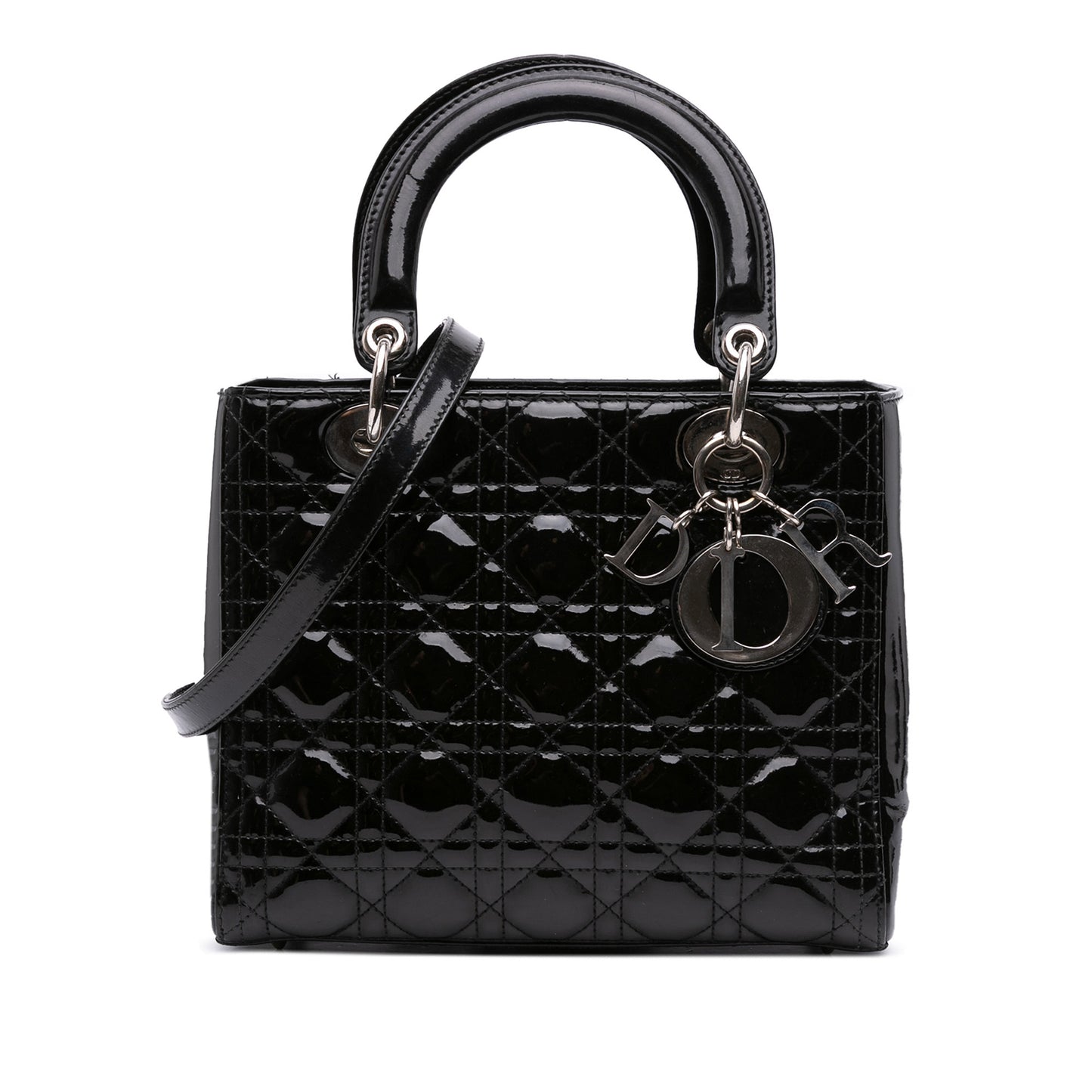 Dior Medium Patent Cannage Lady Dior
