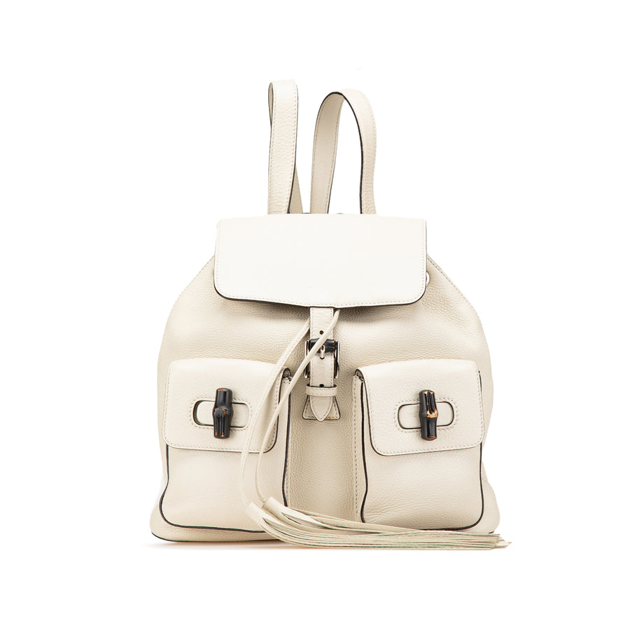 Gucci Leather Bamboo Tassel Backpack