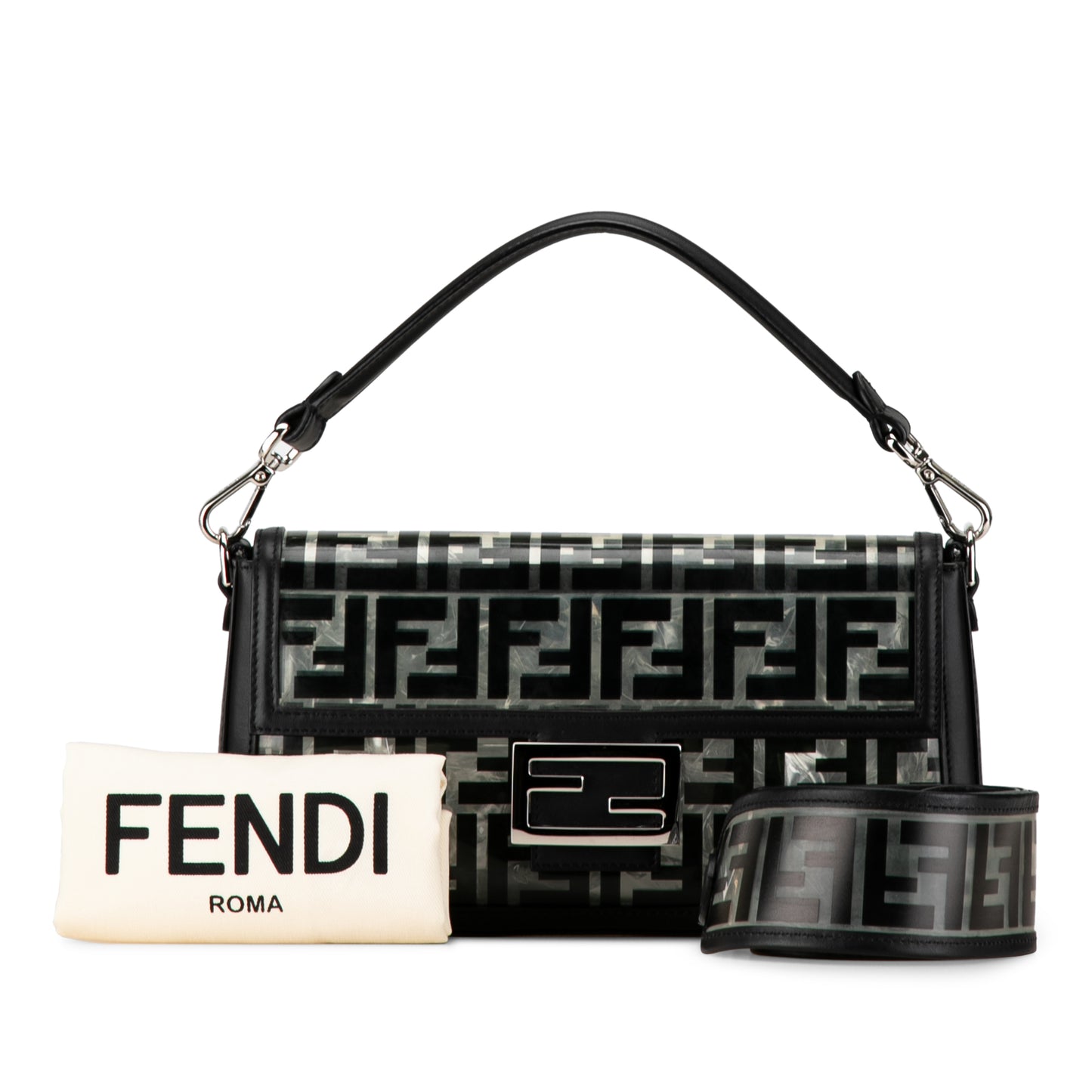 Fendi Medium Zucca Pvc Baguette Satchel