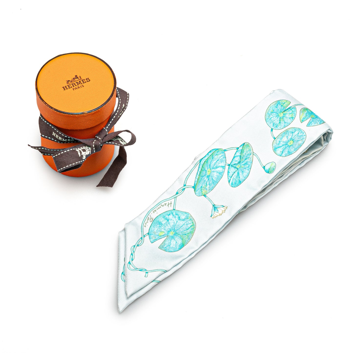 Hermès Un Jardin Sur Le Nil Silk Twilly Scarf (22942)