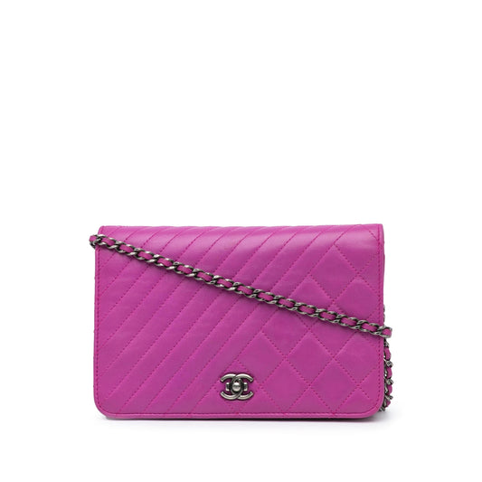 Chanel Lambskin Coco Boy Wallet On Chain (20552)