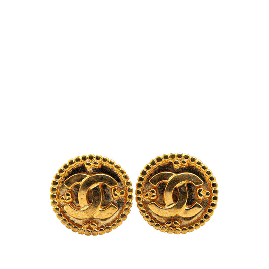 Chanel Gold Plated CC Clip On Earrings (20727)