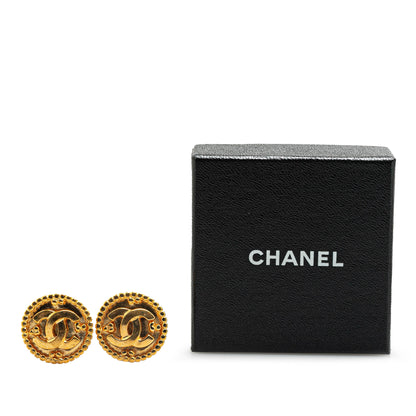Chanel Gold Plated CC Clip On Earrings (20727)