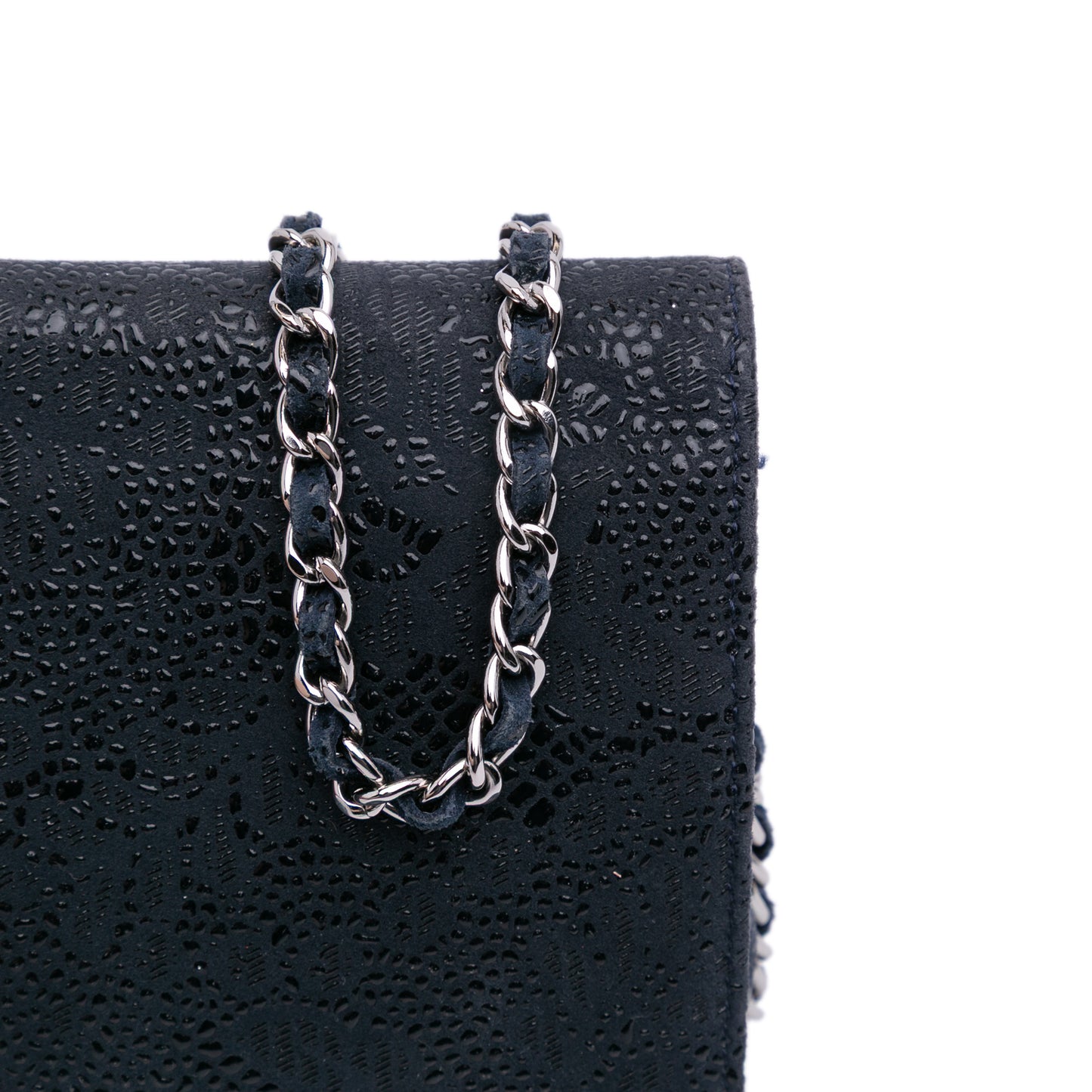 Chanel Lace Overlay Goatskin Wallet On Chain