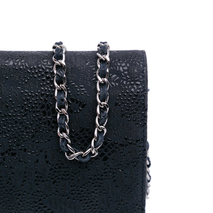 Chanel Lace Overlay Goatskin Wallet On Chain