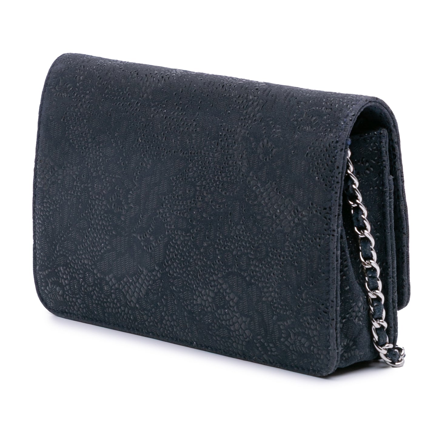 Chanel Lace Overlay Goatskin Wallet On Chain
