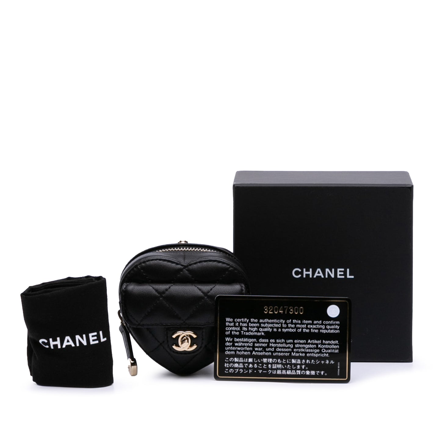 Chanel Lambskin Cc In Love Heart Necklace Bag