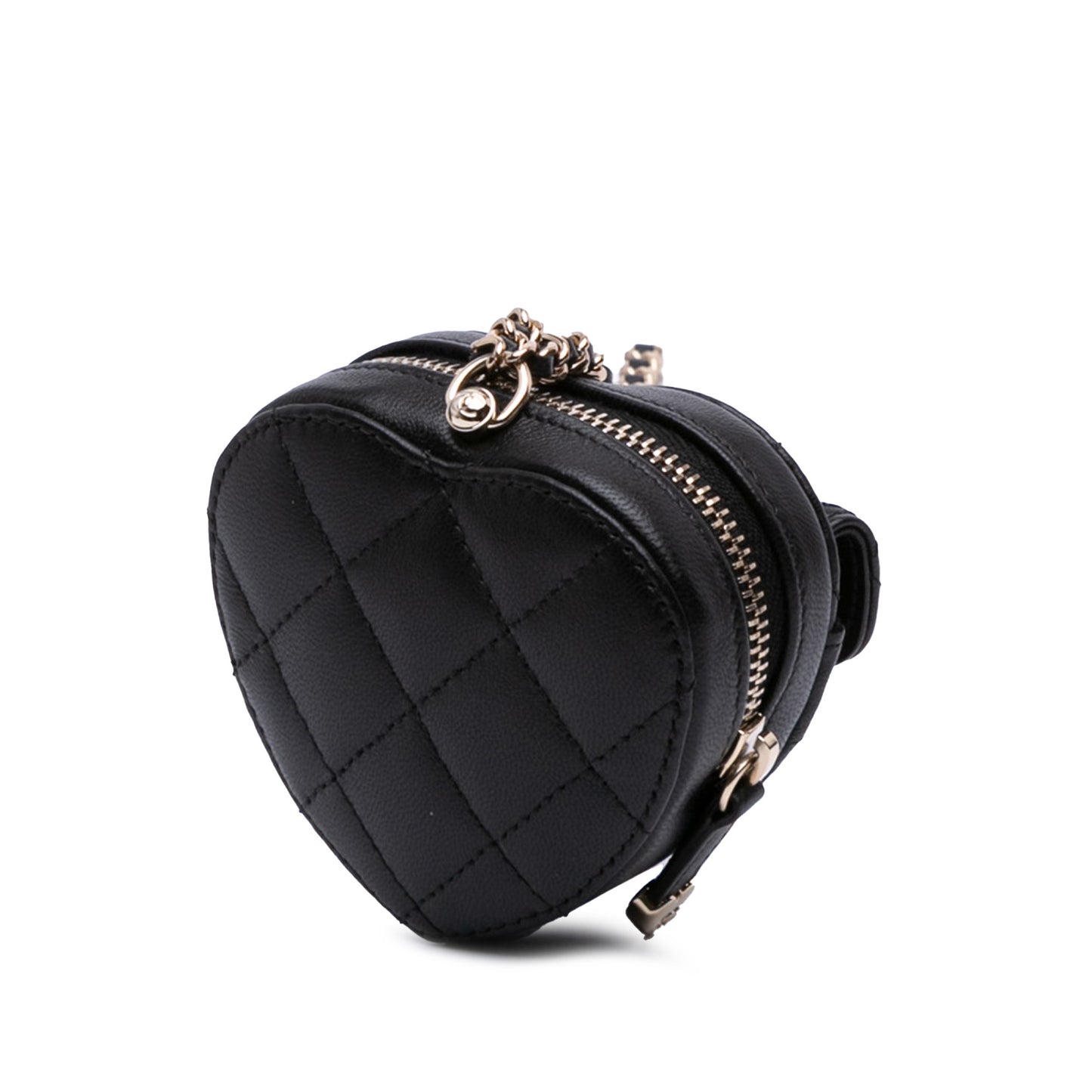 Chanel Lambskin Cc In Love Heart Necklace Bag