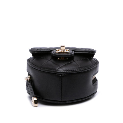 Chanel Lambskin Cc In Love Heart Necklace Bag