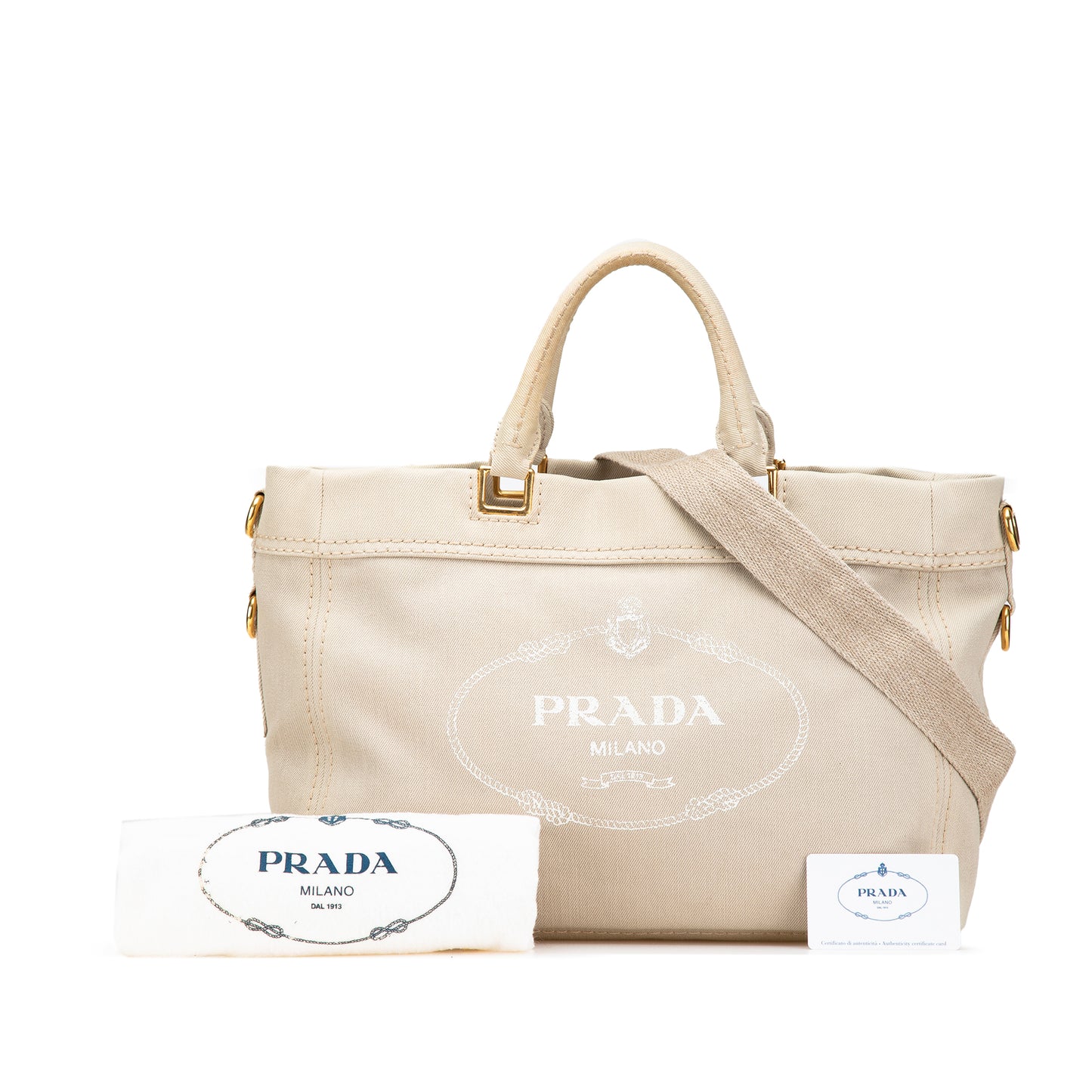 Prada Denim Canapa Logo Satchel