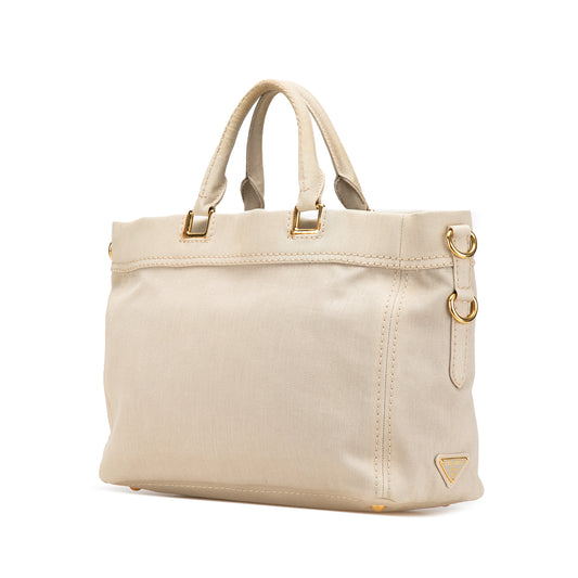 Prada Denim Canapa Logo Satchel