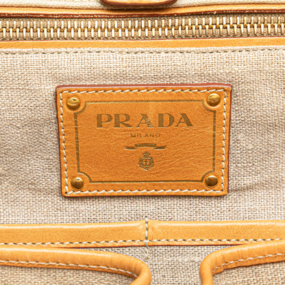 Prada Denim Canapa Logo Satchel