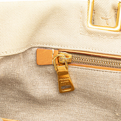 Prada Denim Canapa Logo Satchel