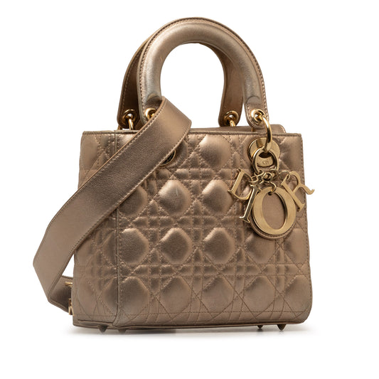 Dior Small Metallic Lambskin Cannage My Abcdior Lady Dior