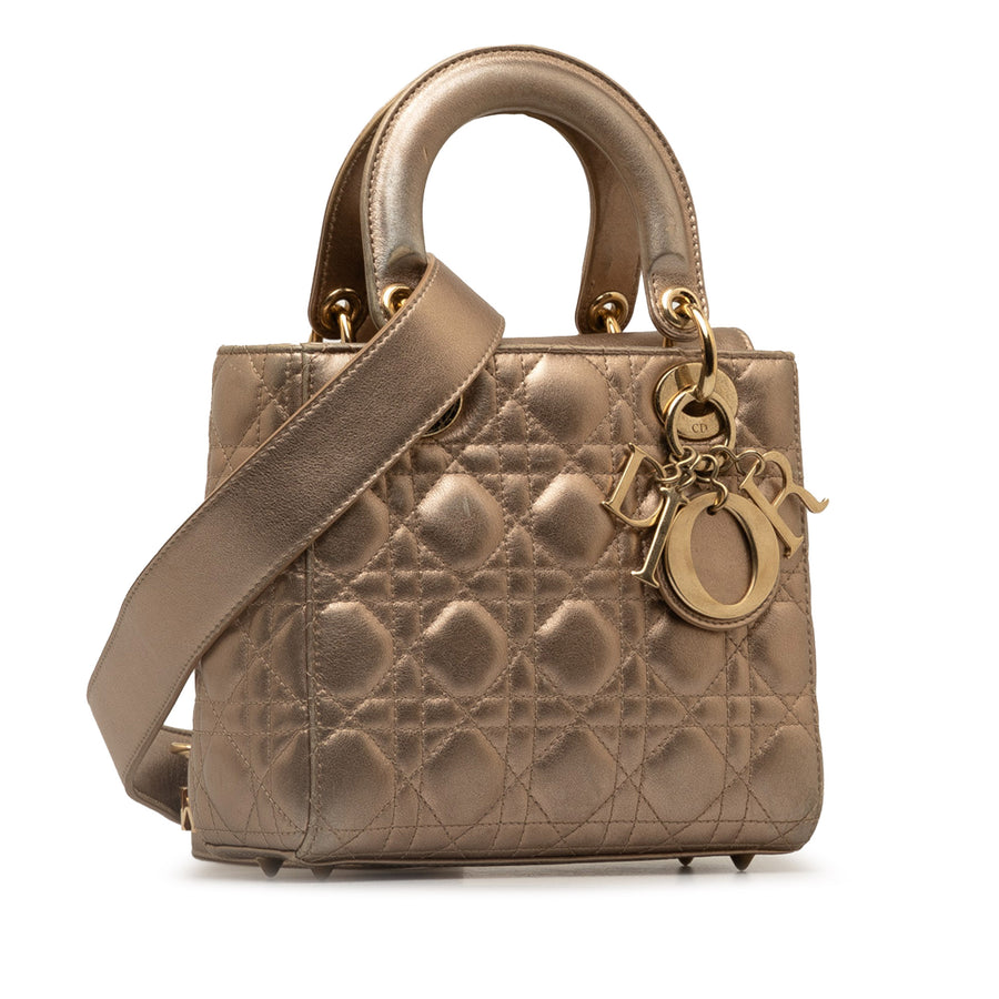 Dior Small Metallic Lambskin Cannage My Abcdior Lady Dior