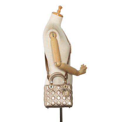 Dior Small Metallic Lambskin Cannage My Abcdior Lady Dior