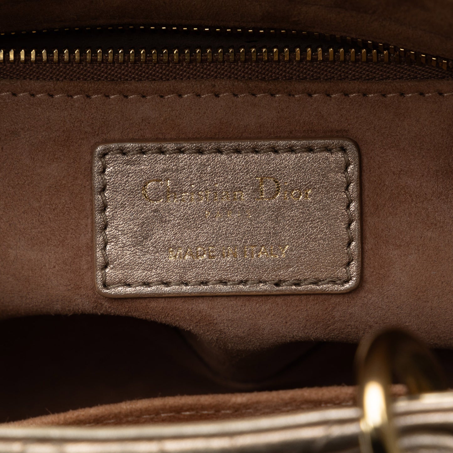 Dior Small Metallic Lambskin Cannage My Abcdior Lady Dior