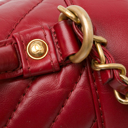 Chanel Cc Chevron Calfskin Top Handle Flap