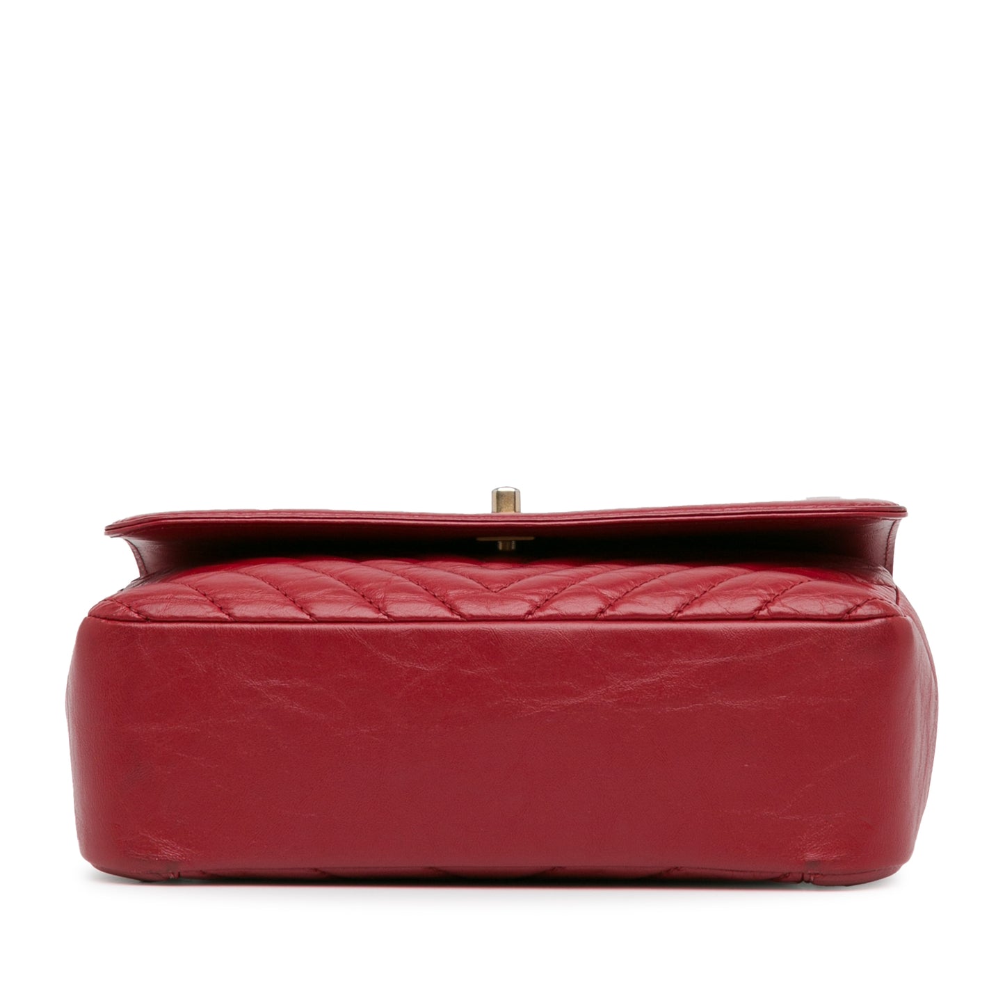 Chanel Cc Chevron Calfskin Top Handle Flap