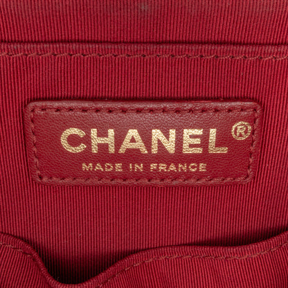 Chanel Cc Chevron Calfskin Top Handle Flap