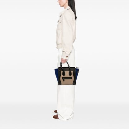 Celine Micro Tricolor Leather Luggage Tote