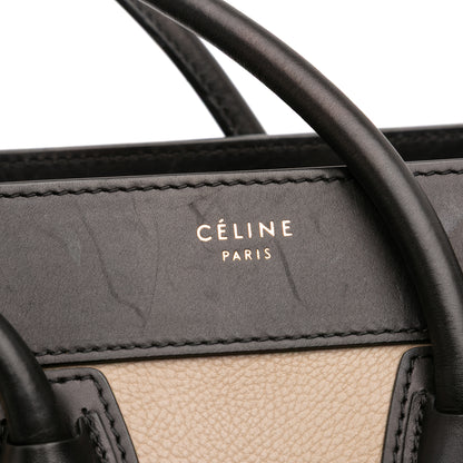 Celine Micro Tricolor Leather Luggage Tote