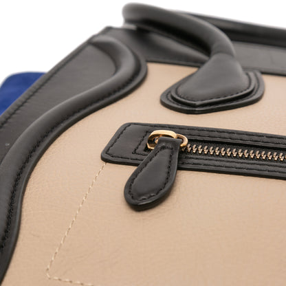 Celine Micro Tricolor Leather Luggage Tote