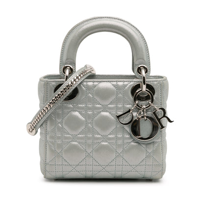 Dior Mini Iridescent Lambskin Cannage Lady Dior
