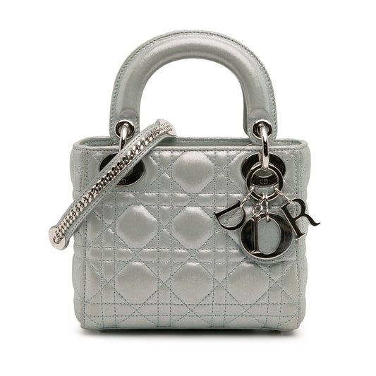 Dior Mini Iridescent Lambskin Cannage Lady Dior