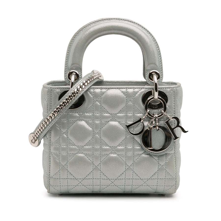 Dior Mini Iridescent Lambskin Cannage Lady Dior