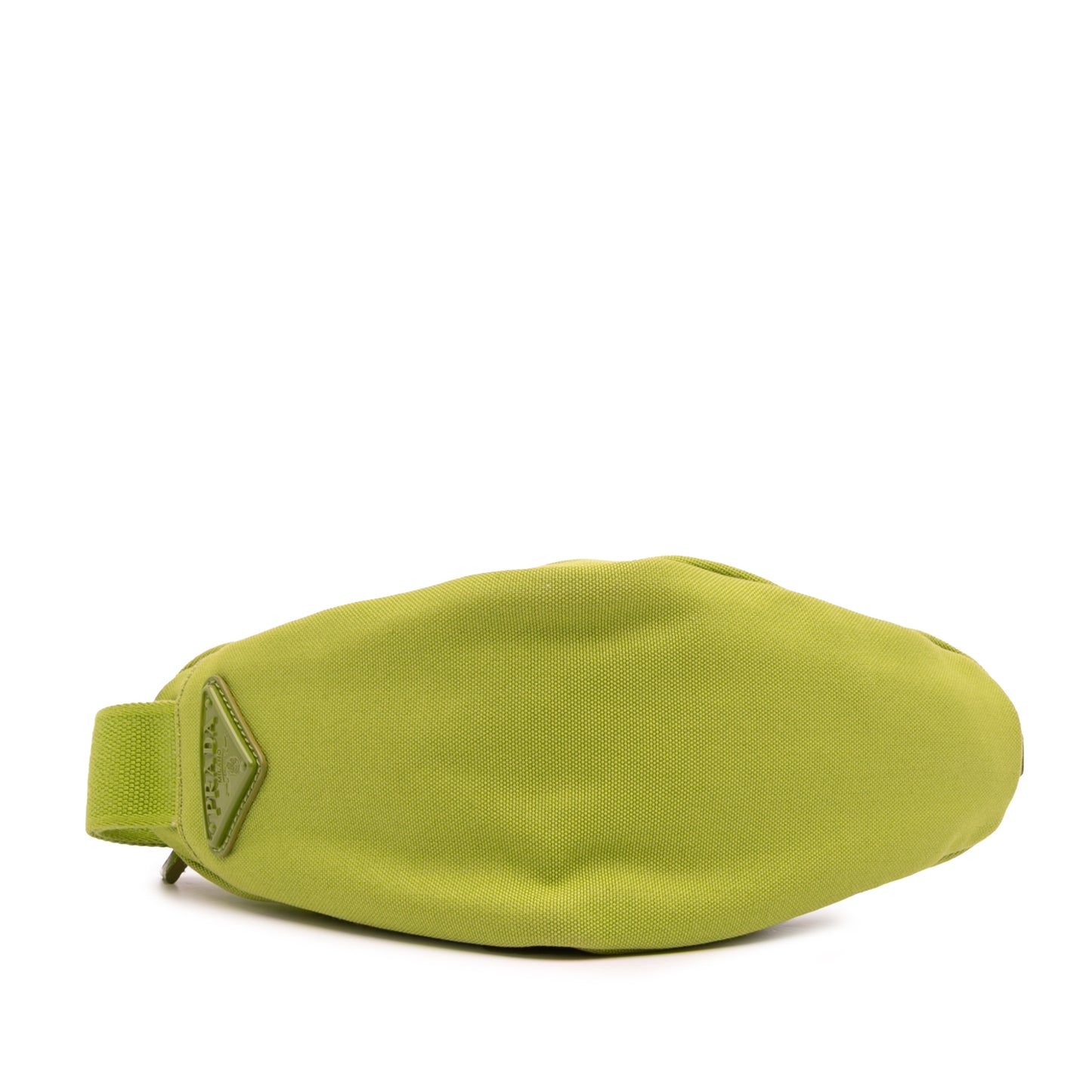 Prada Canvas Canapa Triangle Logo Wristlet Clutch