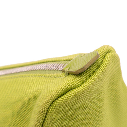 Prada Canvas Canapa Triangle Logo Wristlet Clutch