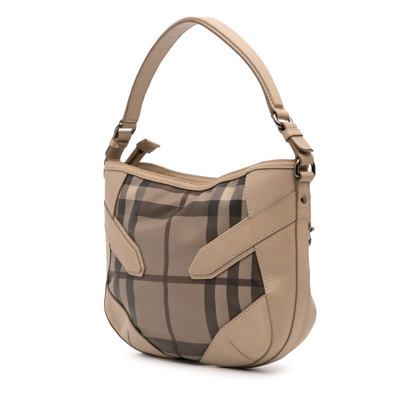 Burberry Smoke Check Coated Canvas And Leather Satchel