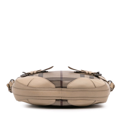 Burberry Smoke Check Coated Canvas And Leather Satchel