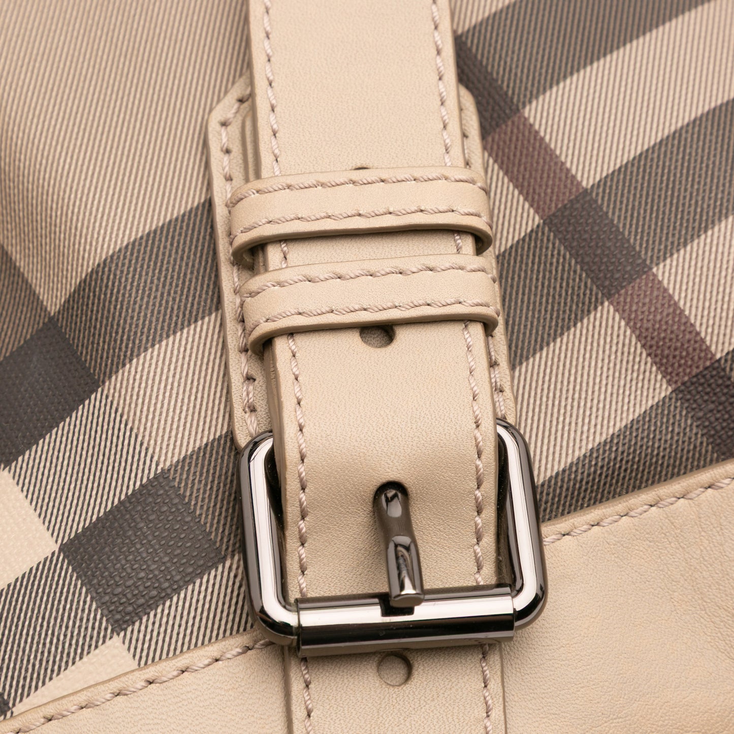 Burberry Smoke Check Coated Canvas And Leather Satchel