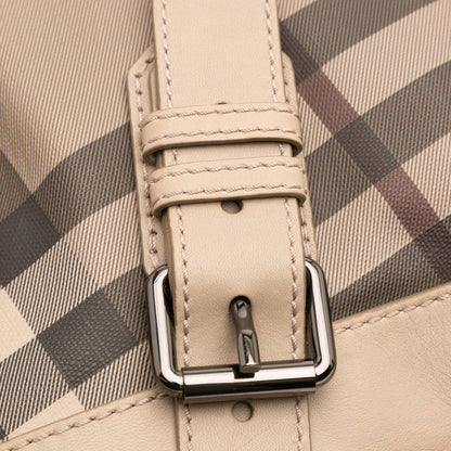 Burberry Smoke Check Coated Canvas And Leather Satchel