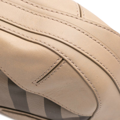 Burberry Smoke Check Coated Canvas And Leather Satchel