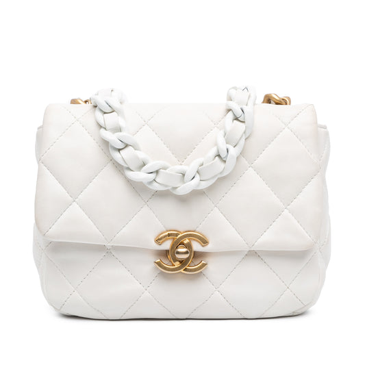Chanel Mini Quilted Lambskin Lacquered Chain Flap (20489)