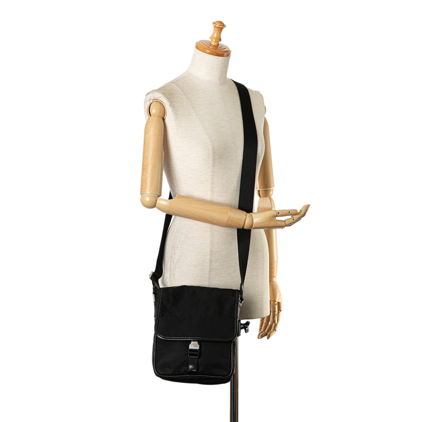 Prada Tessuto Buckle Messenger Bag