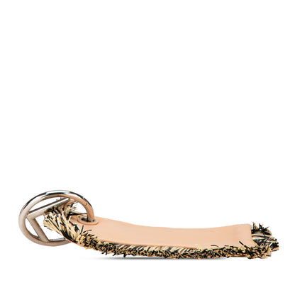 Fendi Zucca Leather And Raffia Triplette Clutch