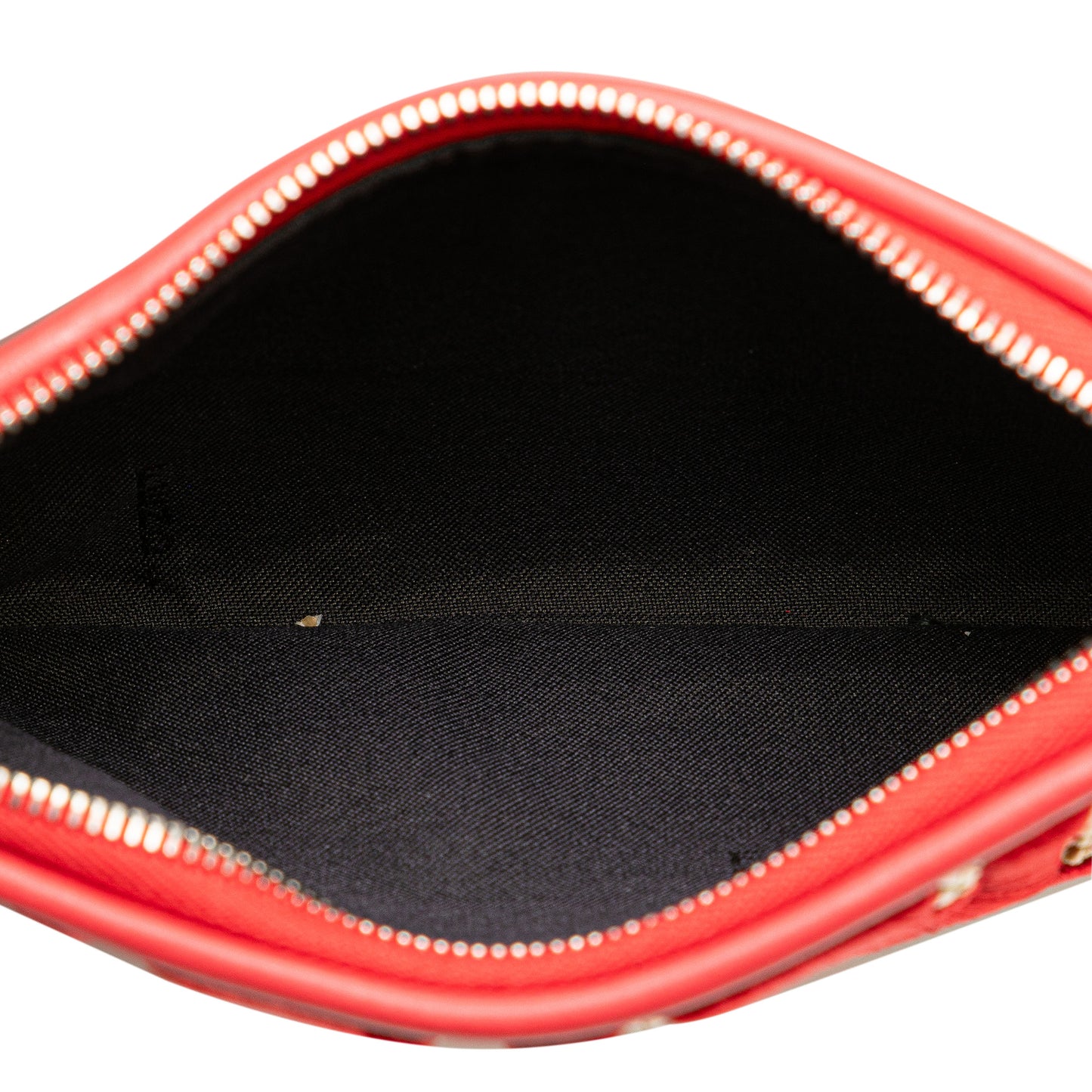 Fendi Zucca Leather And Raffia Triplette Clutch