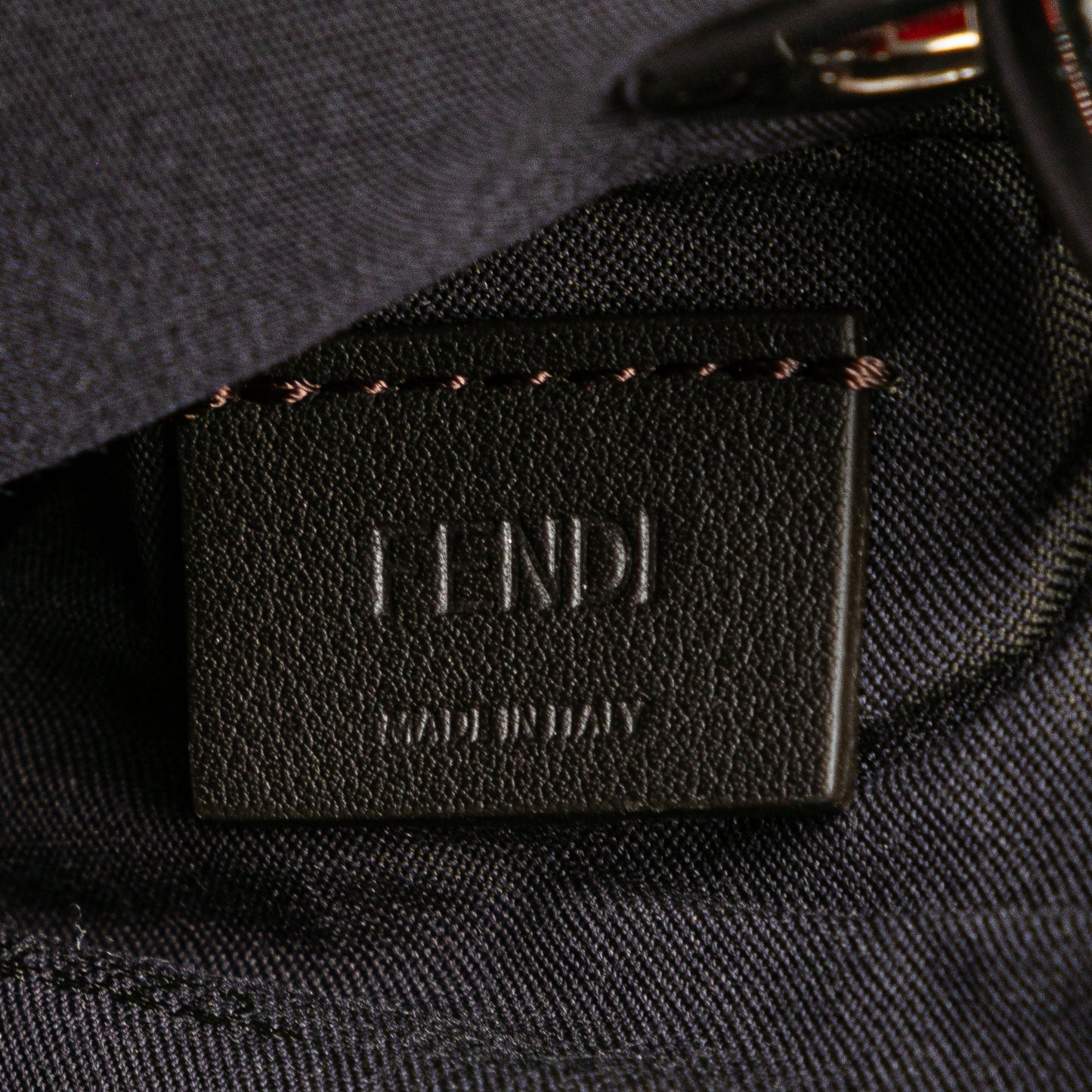Fendi Zucca Leather And Raffia Triplette Clutch