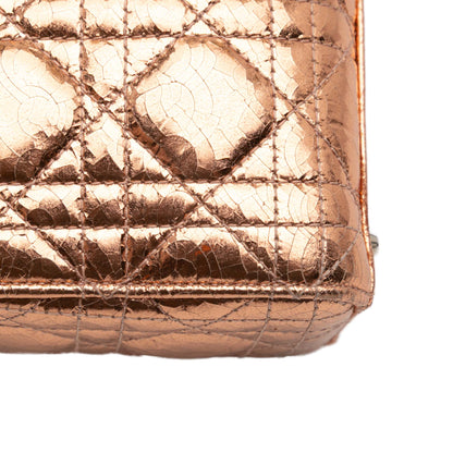 Dior Mini Metallic Crinkled Calfskin Cannage Lady Dior