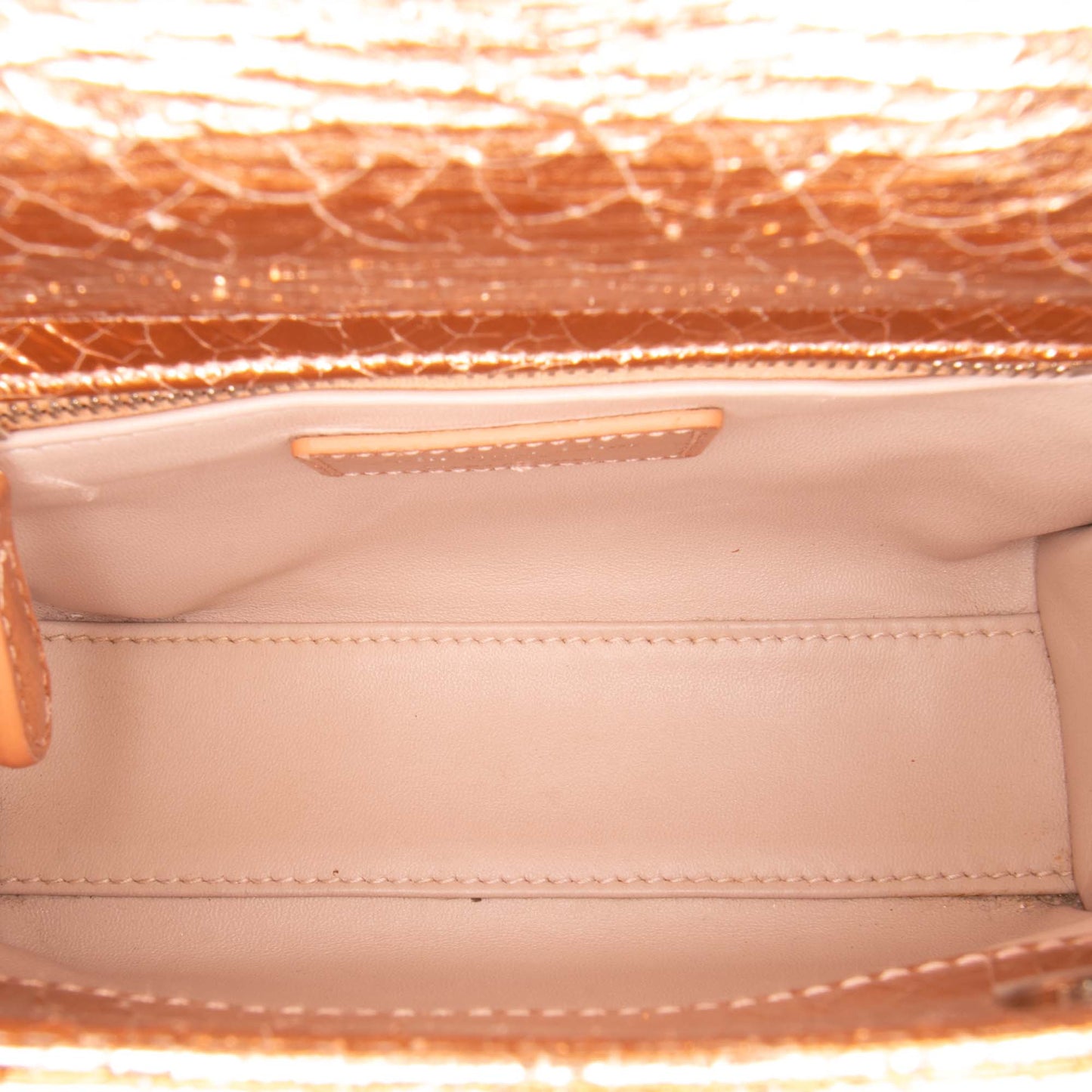 Dior Mini Metallic Crinkled Calfskin Cannage Lady Dior