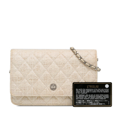 Chanel Cc Coated Tweed Wallet On Chain