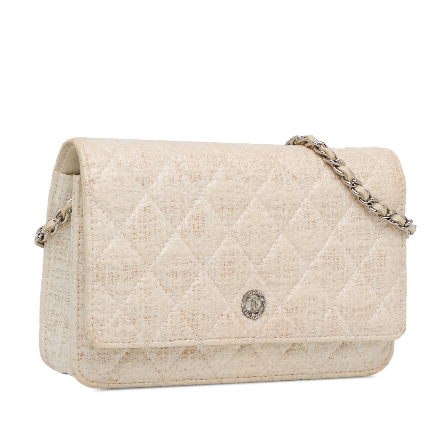 Chanel Cc Coated Tweed Wallet On Chain