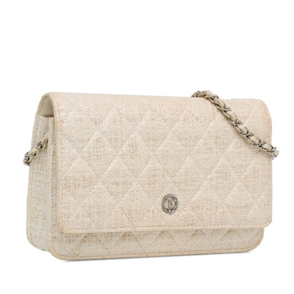 Chanel Cc Coated Tweed Wallet On Chain