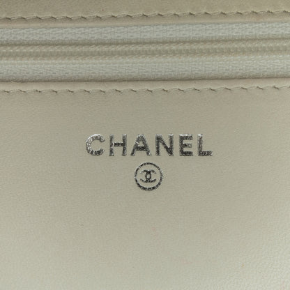 Chanel Cc Coated Tweed Wallet On Chain