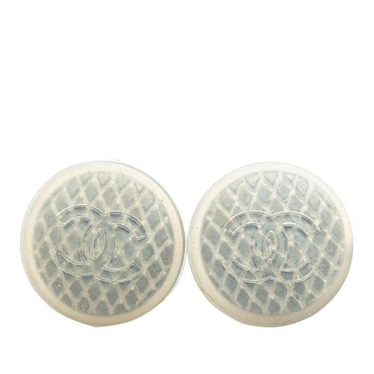 Chanel Quilted Jelly CC Logo Pierce Earrings (20731)